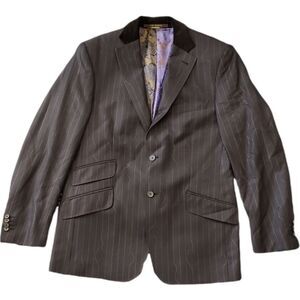 Ted Baker Brown Velour Collar Italian Blazer 40R